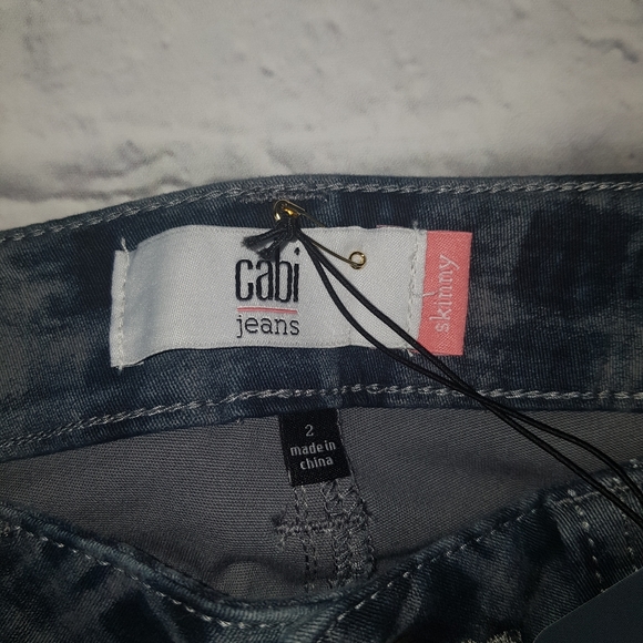CAbi NWT #3047 Grid Print Skinny Denim Jean - Picture 4 of 7
